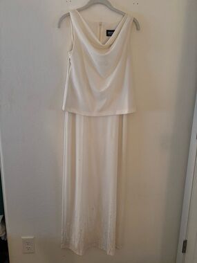Vintage Arianna by Rachel Kaye White Cowl Midi Dress 4